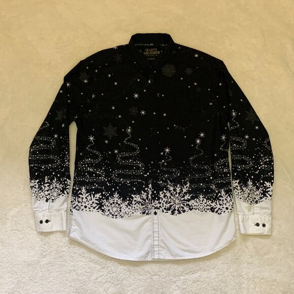 2 Urban Heritage Happy Holidays Casual Shirts Men Sz XL Christmas All Over Print - Picture 2 of 15